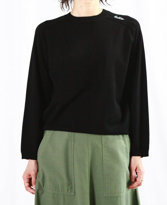 MADISONBLUE / HELLO CREW NECK PO / BLACK / MB000-8001