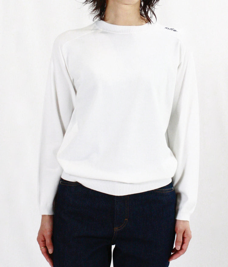 MADISONBLUE / HELLO CREW NECK PO / WHITE / MB000-8001