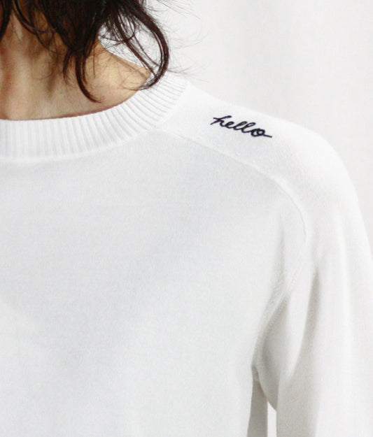 MADISONBLUE / HELLO CREW NECK PO / WHITE / MB000-8001