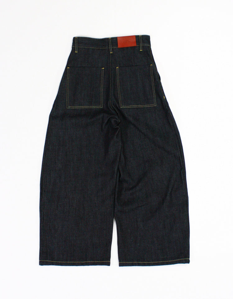 STUDIO NICHOLSON / CHALCO DENIM / WIDE CROP PANT / RAW INDIGO / SNW1417