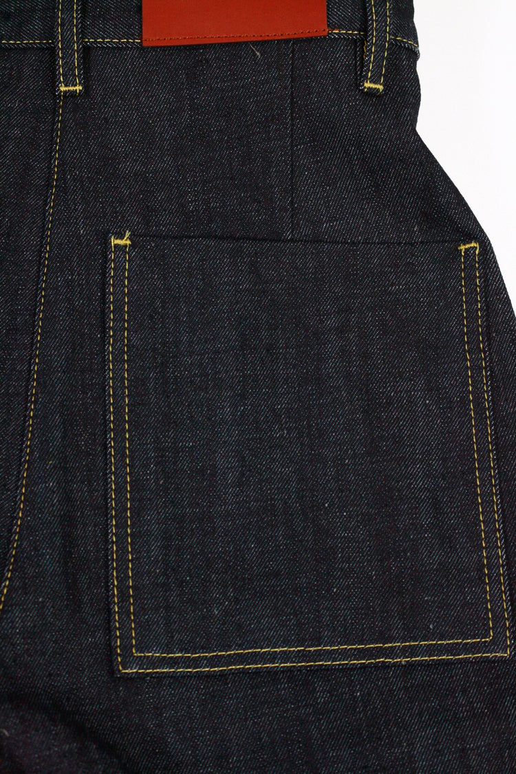 STUDIO NICHOLSON / CHALCO DENIM / WIDE CROP PANT / RAW INDIGO / SNW1417