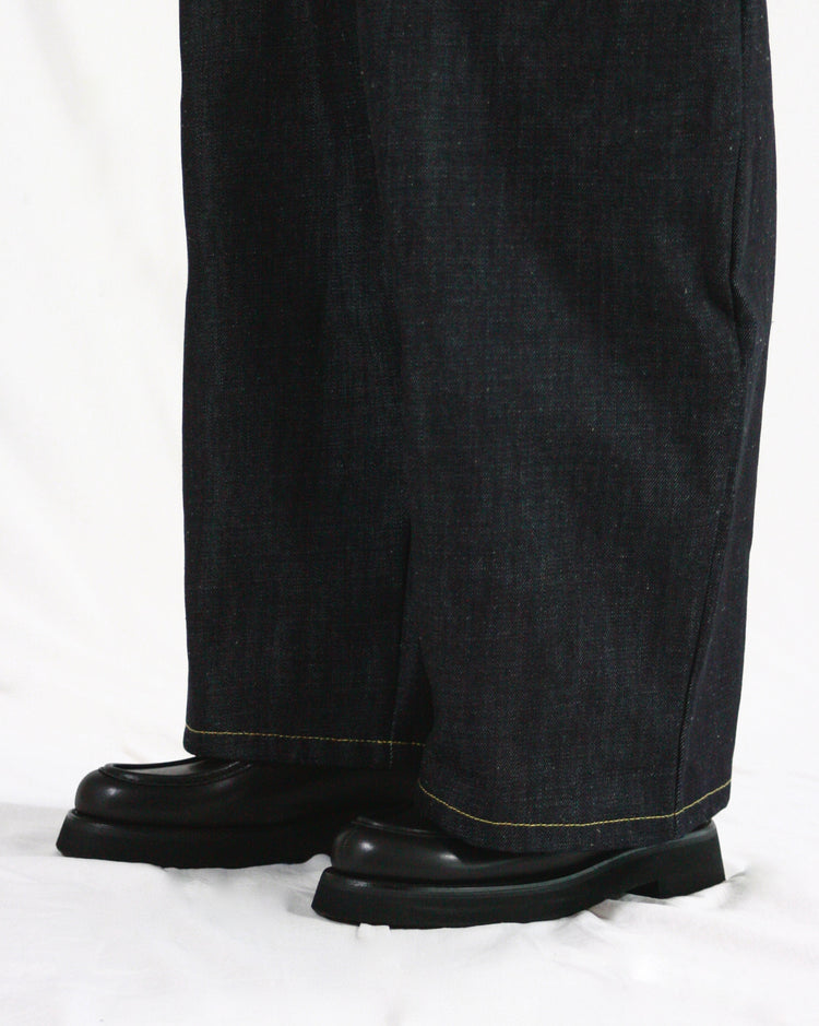STUDIO NICHOLSON / CHALCO DENIM / WIDE CROP PANT / RAW INDIGO / SNW1417