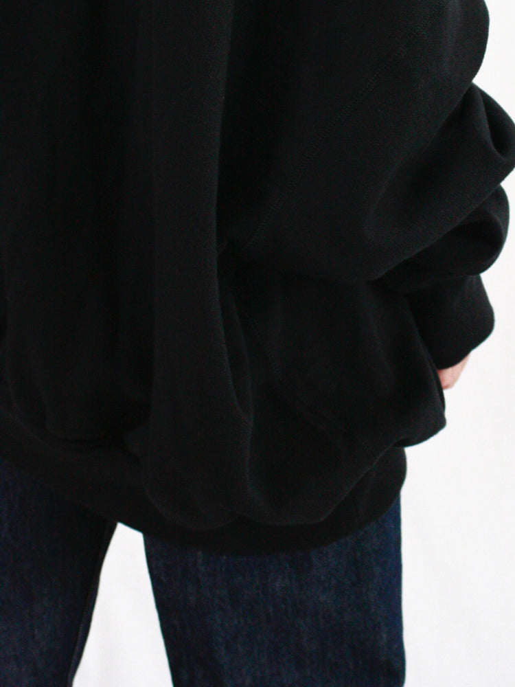 INSCRIRE / Asymmerty Zip Hoodie / BLACK / 124AW-BC87