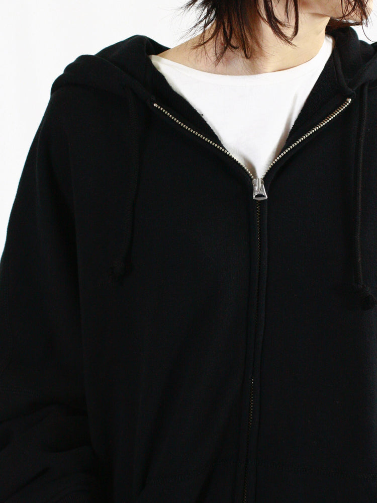INSCRIRE / Asymmerty Zip Hoodie / BLACK / 124AW-BC87