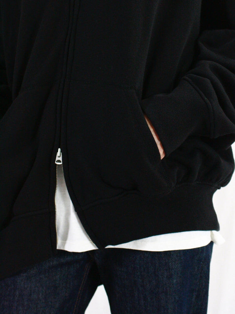 INSCRIRE / Asymmerty Zip Hoodie / BLACK / 124AW-BC87