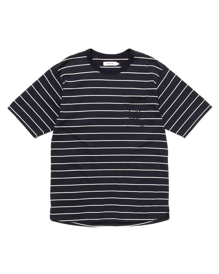 nonnative / DWELLER S/S TEE BORDER COTTON JERSEY / NAVY / NN-C4611