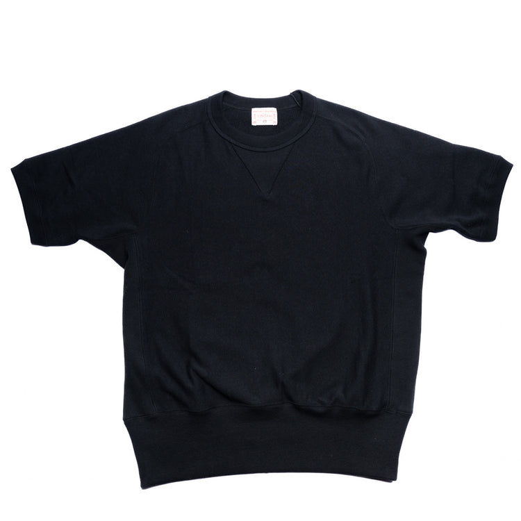 BONCOURA / V Sweat Shirt Half Sleeve / BLACK
