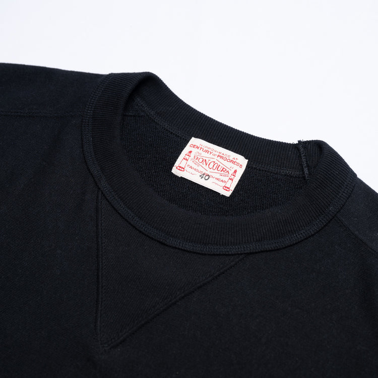 BONCOURA / V Sweat Shirt Half Sleeve / BLACK