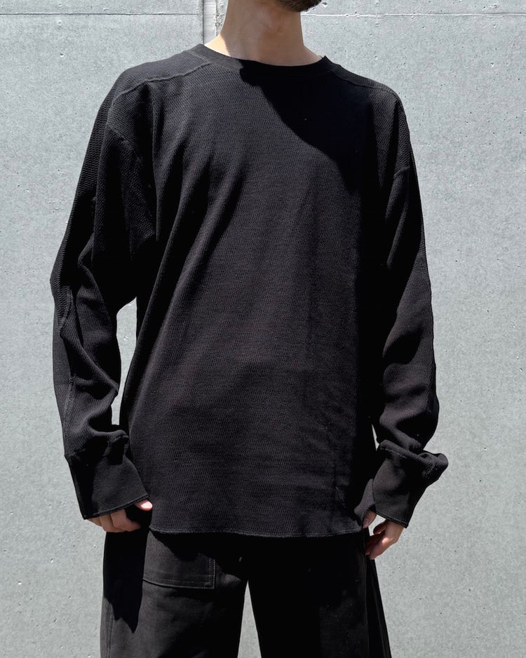 HYKE / THERMAL SHIRT/ REGULAR FIT / BLACK / 12421