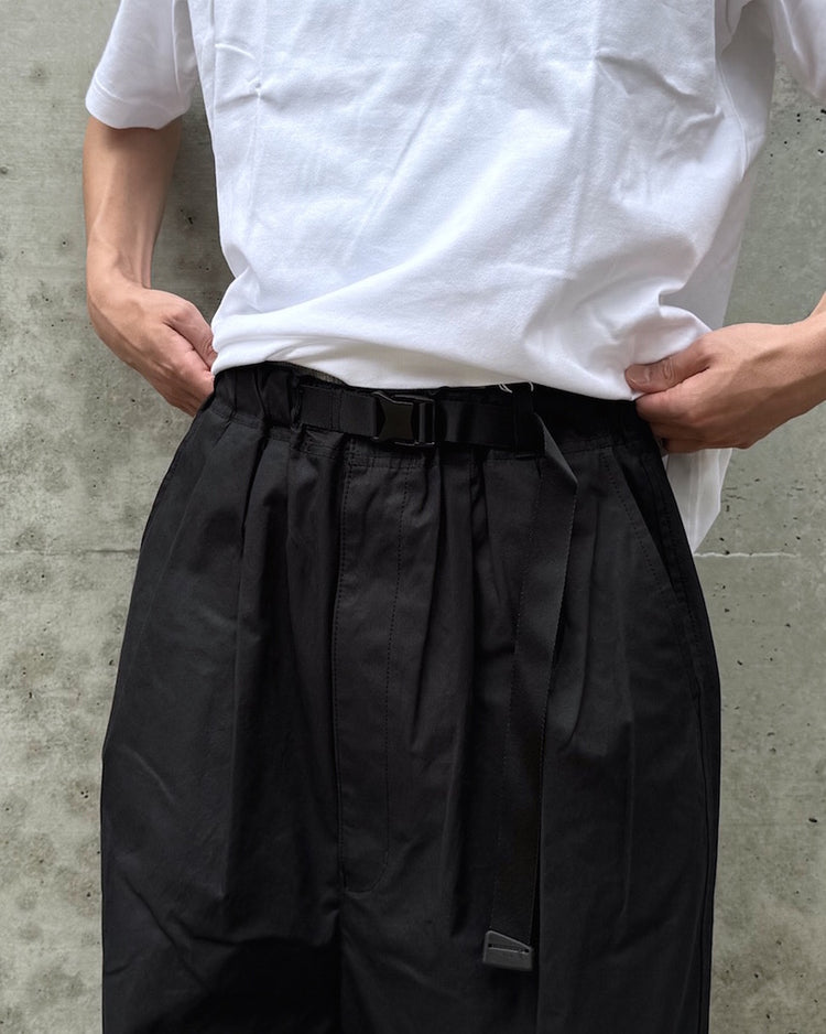 COMME des GARCONS HOMME / 綿ツイル 二ドム加工 Belted Pants / HP-P012-051-1 / BLACK