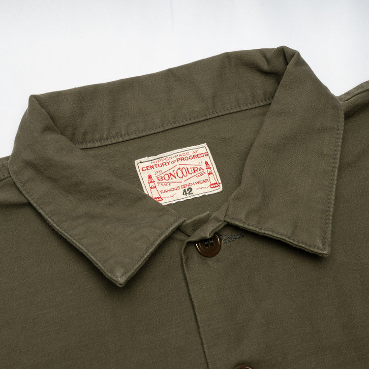 BONCOURA / Utility Shirt Back Satin / OLIVE
