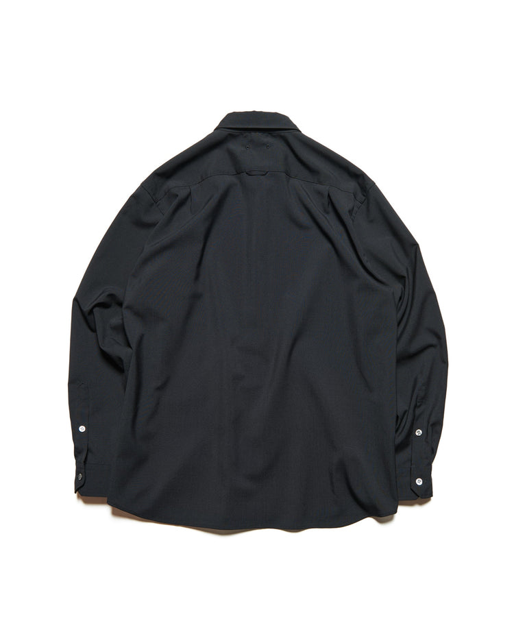 SOPHNET. / HIGH-TWIST POPLIN RELAX-FIT SHIRT / BLACK / SPNT-252035