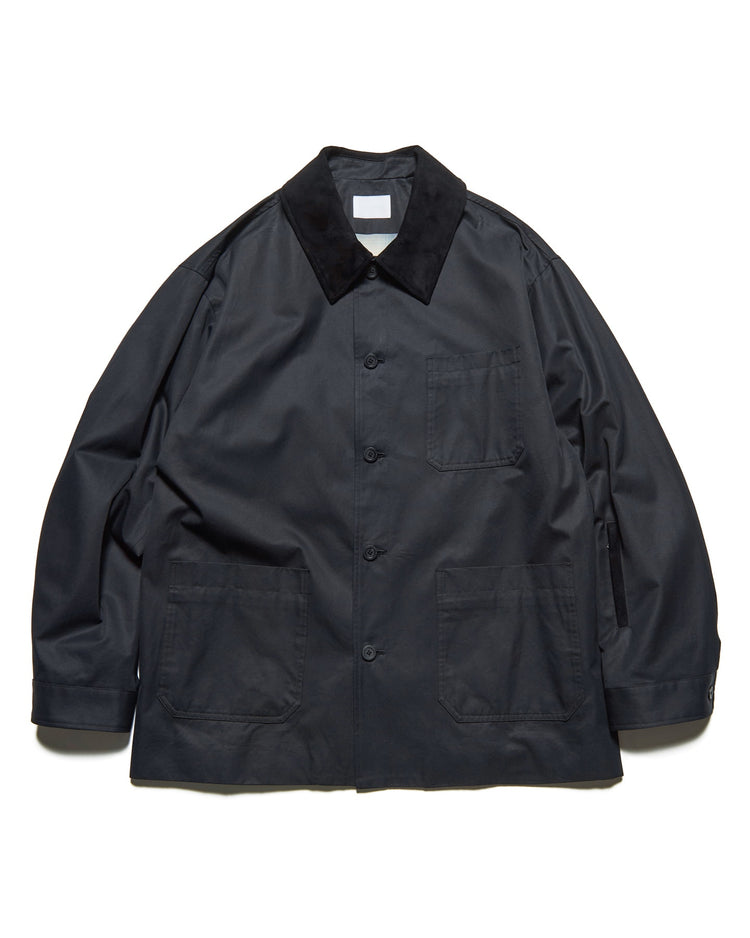SOPHNET. / LEATHER COLLAR COVERALL / BLACK / SPNT-260012