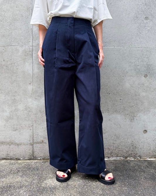 STUDIO NICHOLSON / DORDONI PLEATED PANT / DARK NAVY / SNW1616