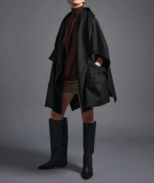 COGTHEBIGSMOKE / GITTY HOODED CAPE  / BLACK