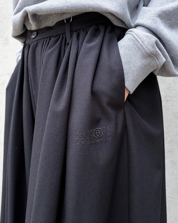 MM⑥ Maison Margiela / ギャザーキュロットスカート / BLACK / S62MU0079M35436