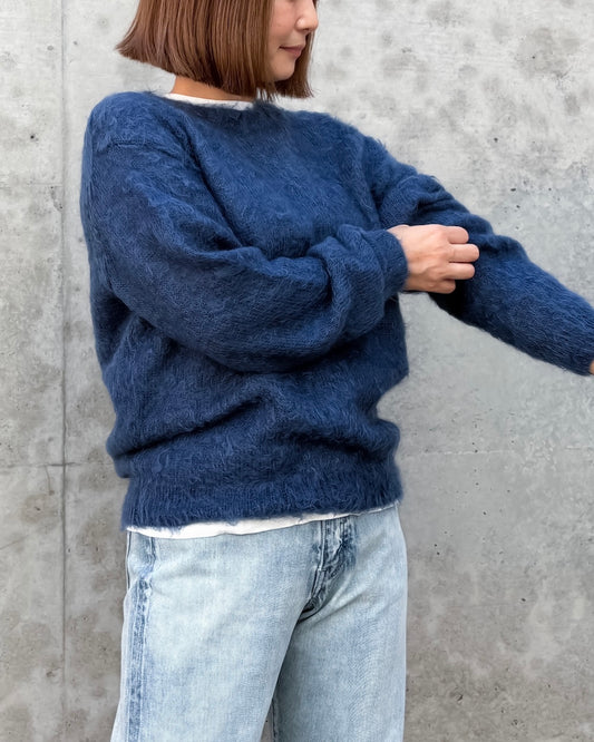 AURALEE / BRUSHED SUPER KID MOHAIR KNIT P/O / LIGHT NAVY/ A26P04KM /
