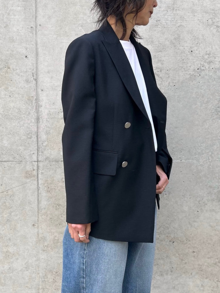 HYKE / W/M DOUBLE-BREASTED BLAZER / BLACK / 17562