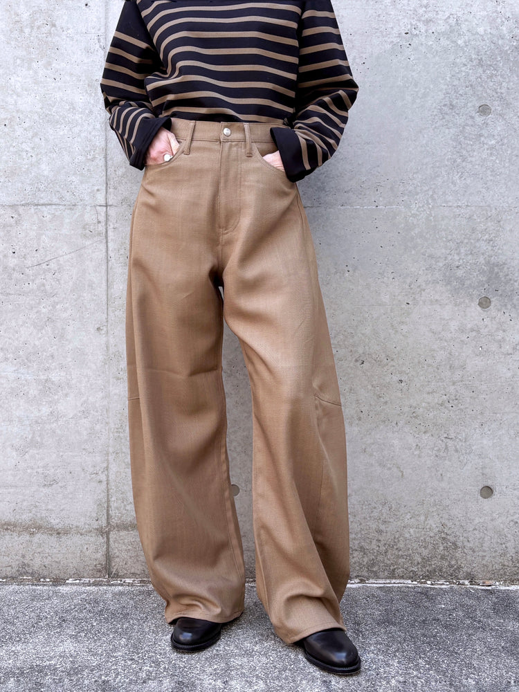 HYKE / OXFORD BARREL LEG JEANS / BEIGE / 13387