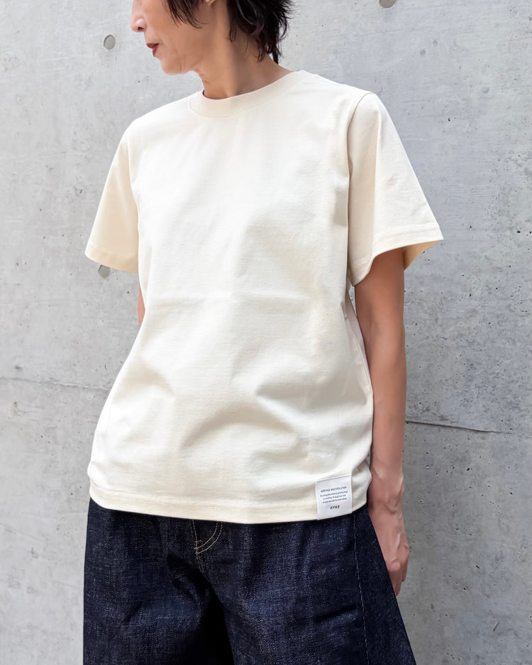 HYKE / SHORT-SLV TEE（6.5OZ） / CREAM / 12452