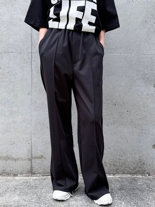 KATHARINE HAMNETT  / LINED EASY WIDE PANTS / BLACK / 26S-KHLP-51