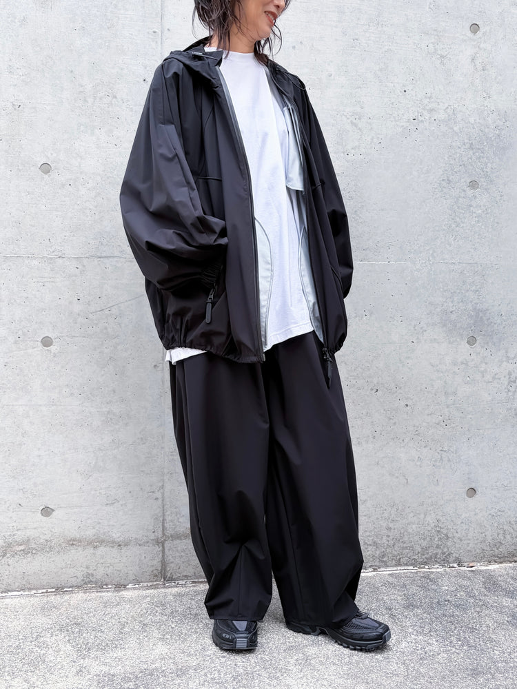 någonstans / hoodie balloon blouson / black / 470JS130-0371