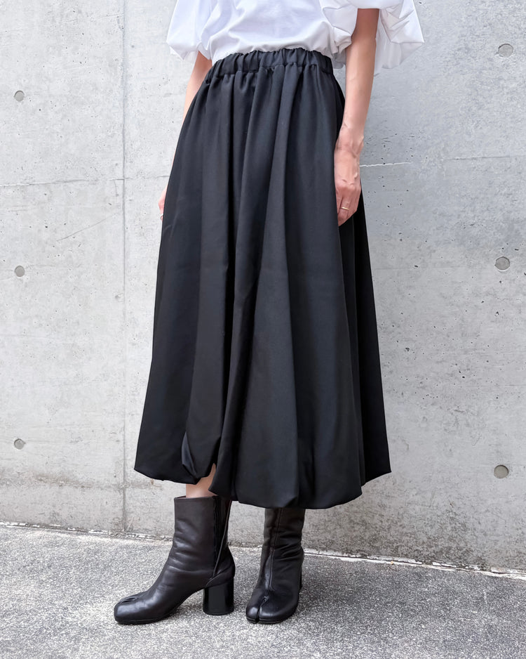 noir kei ninomiya / ウールウエストゴム バルーンスカート / BLACK /  3R-S012