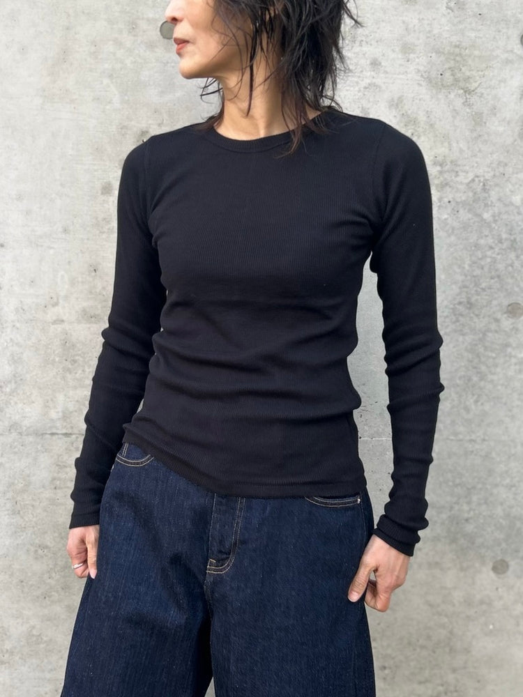 INSCRIRE / Gauze teleco long sleeve Tee / black / I26SS-CUT3