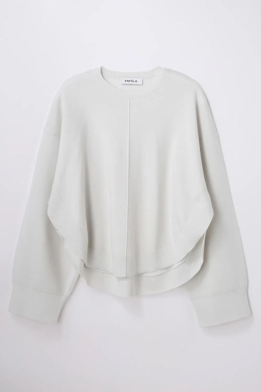 ENFÖLD / CIRCLE PULLOVER / Medium white / 300JA270-2621