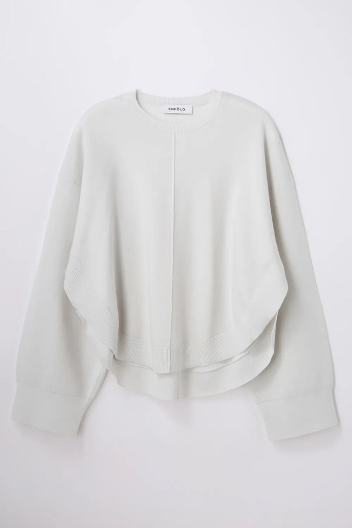 ENFÖLD / CIRCLE PULLOVER / Medium white / 300JA270-2621