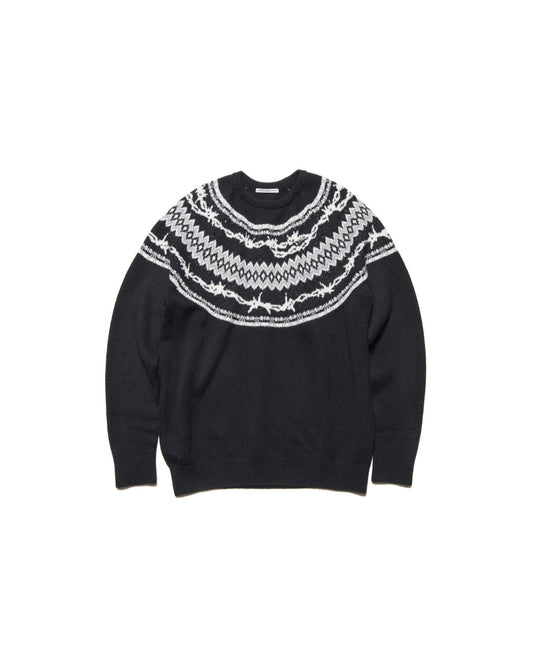 uniform experiment / ENTANGLED NORDIC SWEATER / BLACK / UE-252067