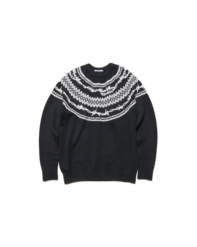 uniform experiment / ENTANGLED NORDIC SWEATER / BLACK / UE-252067