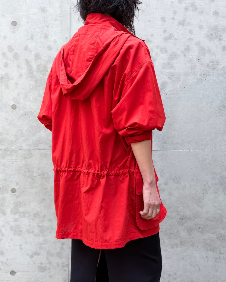 AURALEE / SUPER FINE COTTON LAWN HOODED BLOUSON / RED / A26SB01CL