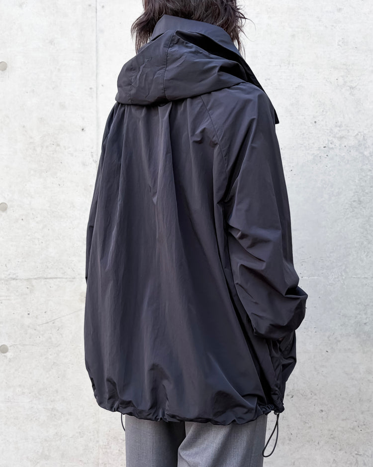 CINOH / NYLON HOODIE BLOUSON / BLACK / E-21-003