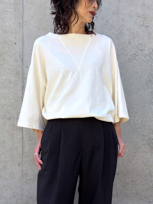 SOPHIE TALKS ABOUT THE WEATHER / ガゼットビッグTシャツ / IVORY / COM-26S-CU02
