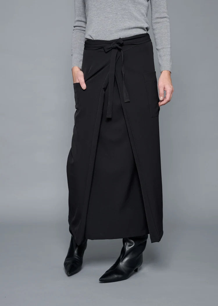 COGTHEBIGSMOKE / MINA DOUBLE WRAP SKIRT / BLACK