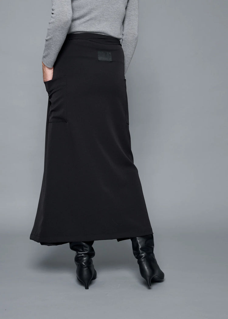 COGTHEBIGSMOKE / MINA DOUBLE WRAP SKIRT / BLACK