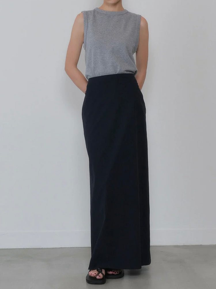 THE SHINZONE / 4WAY STRETCH LONG SKIRT / BLACK / 26MMSSK05