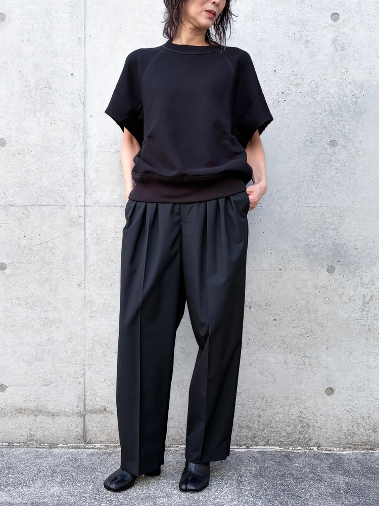 BLAMINK / 吊り裏毛ショートスリーブ / BLACK / 7917-222-0058