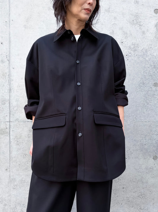 ENFÖLD / SHIRT JACKET /BLACK / 300JS230-1611