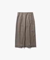 ATON / MERINO COLLEGE JERSEY | TUCKED STRAIGHT SKIRT / MOCHA / SKAGLW0307