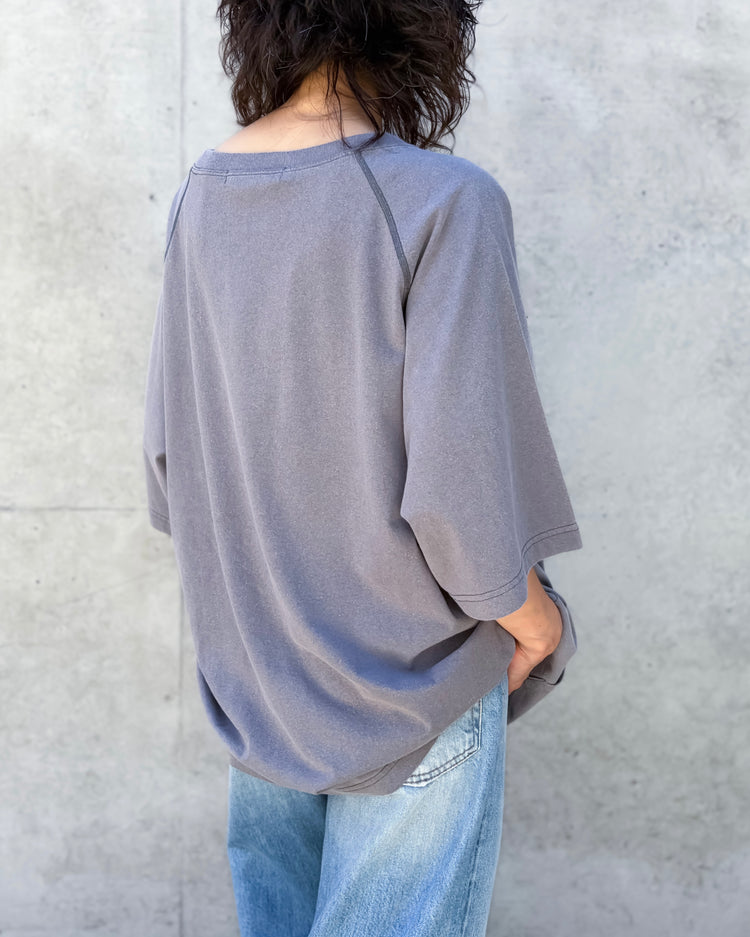 KATHARINE HAMNETT / ORGANIC RAGLAN SLEEVE TEE / L.GRAY / KHT-13