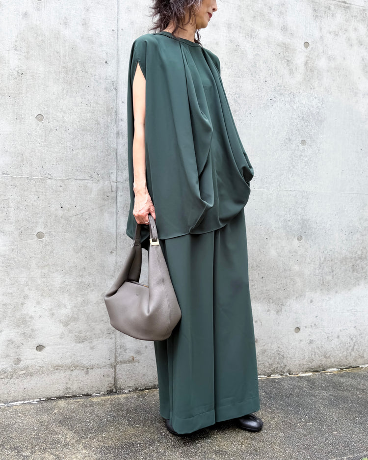 ENFÖLD / ORB BALLOON TROUSERS / D.GREEN / 300JA431-1151