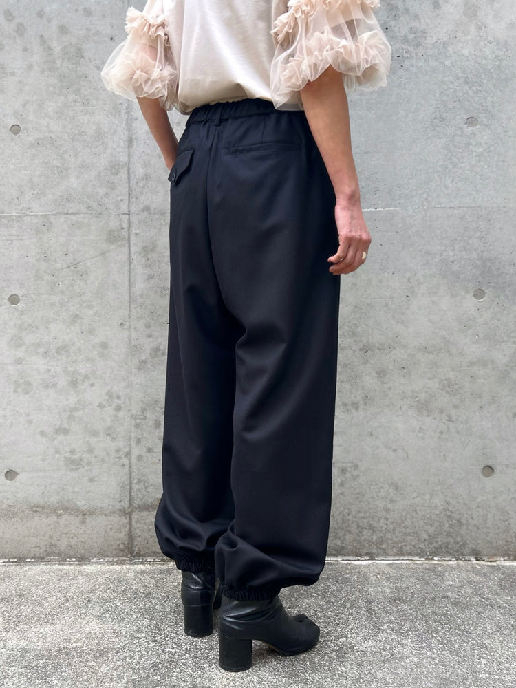 noir kei ninomiya / ウールギャバウエストゴムパンツ / 3Q-P006