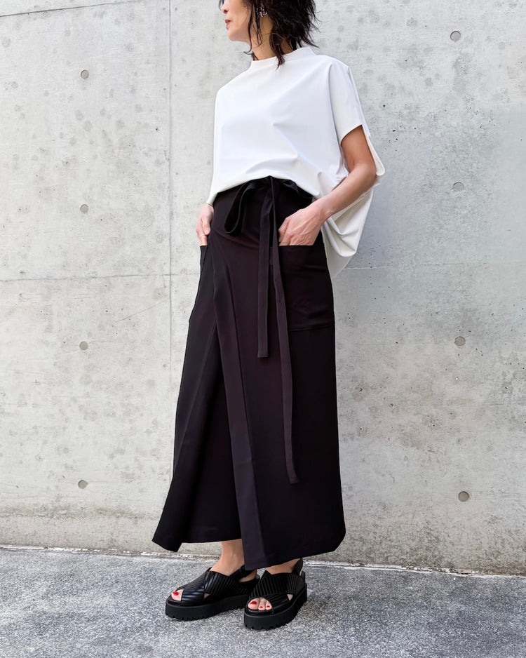 COGTHEBIGSMOKE / MINA DOUBLE WRAP SKIRT / BLACK