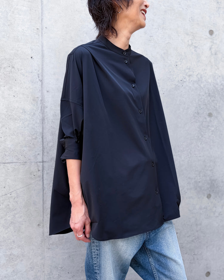 COGTHEBIGSMOKE / OLGA BAND COLLAR SHT / BLACK