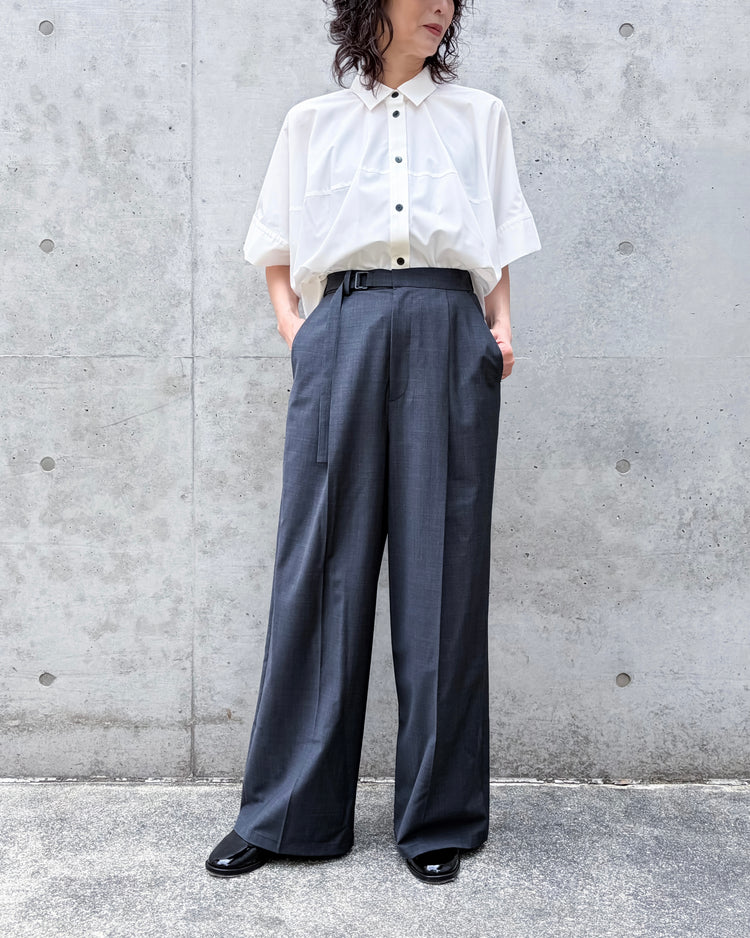 ENFÖLD / WIDE STRAIGHT TROUSERS / C.GRAY / 300JS431-1711