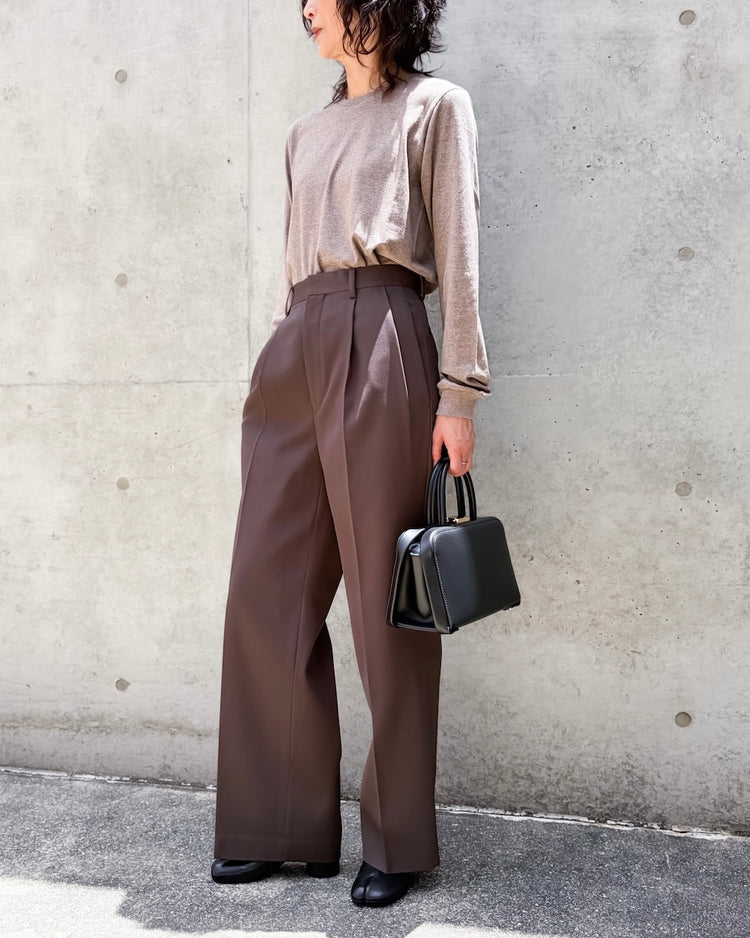 AURALEE / LIGHT WOOL MAX GABARDINE TWO-TUCK SLACKS / DARK BROWN / A26AP06MG (コピー)