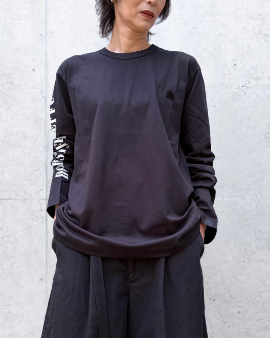 DSM kei ninomiya / PRINT ON SLEELE LONGSLEEVE TEE / BLACK / DSM02T008