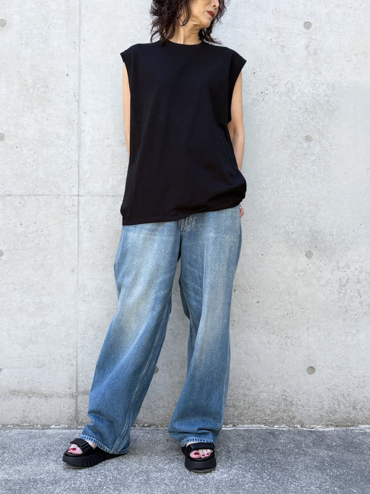 INSCRIRE / Raffi Gauze Sleeveless Teet / BLACK / I26SSCUT11
